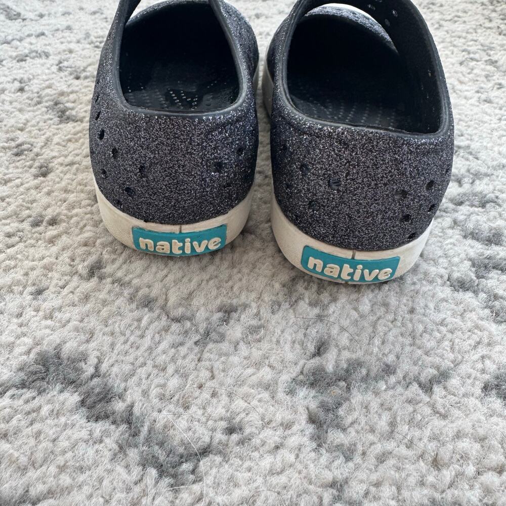 Native Dark Grey Bling Sparkle Mary Jane Shoes 11C - Picture 4 of 7